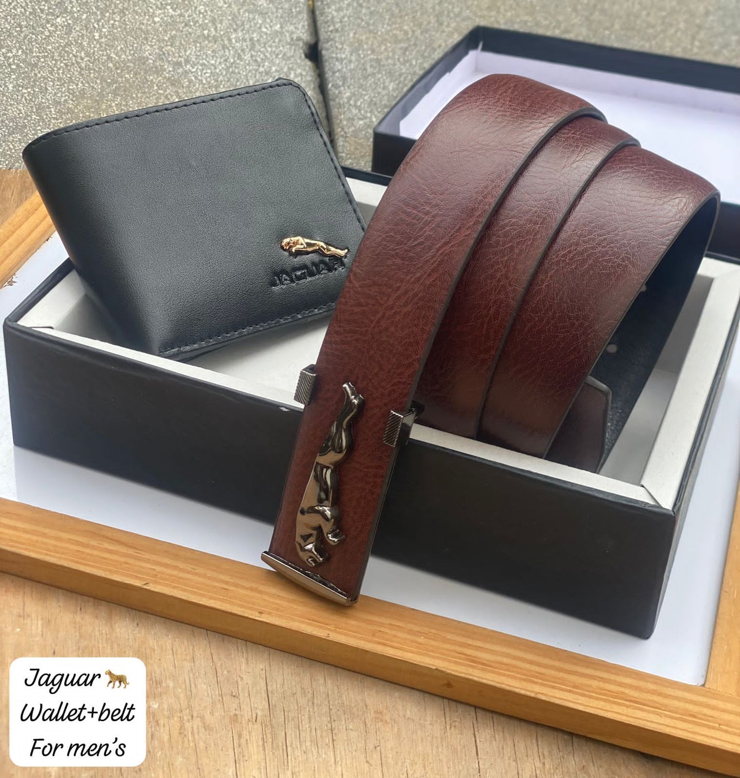 Jaguar belt wallet combo